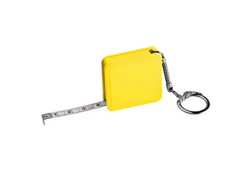 Macma Schlüsselanhänger Stahlbandmaß 1m / mit Schlüsselanhänger / Farbe: gelb