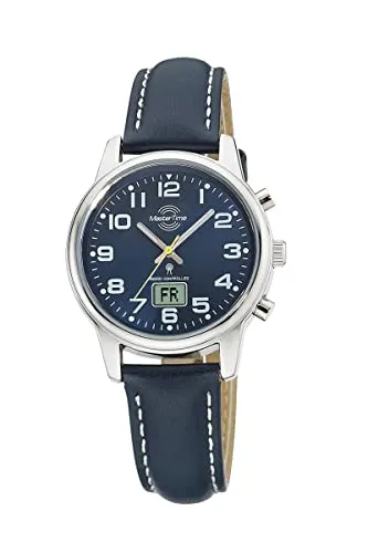 MASTER TIME Funkuhr Super Power MTLA-10818-32L - Damenuhr mit Leuchtzeigern - Armbanduhren mit Quarz-Antrieb, spritzwassergeschützt und automatischer Zeitumstellung für präzise Zeitmessung und stilvolles Design.