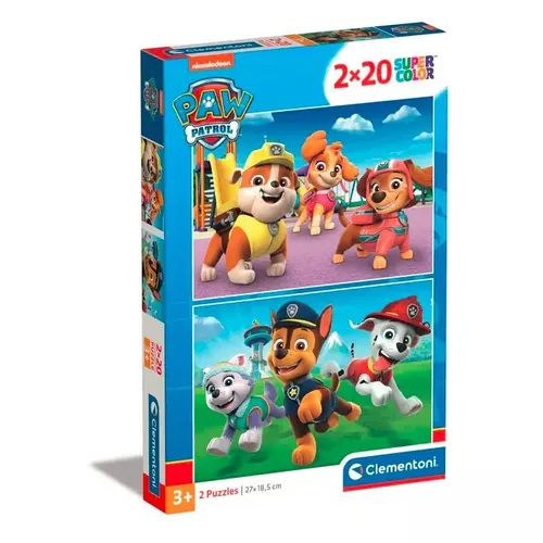 Puzzle 2x20 Super Kolor Paw Patrol Clementoni 8005125248001