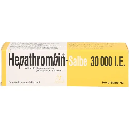 Hepathrombin Salbe 30000 I.E. 100 g - Hepathrombin Salbe 30000 I.E. zur Unterstützung bei akuten Schwellungen. Ideal für die Anwendung nach stumpfen Traumen. Praktische 100 g Tube für eine einfache Handhabung.