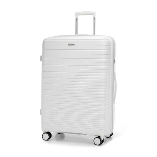 WITTCHEN FUERTA Line Großer Reisekoffer - Erweiterbarer Hartgepäck-Koffer aus Polypropylen mit TSA-Schloss, 4 leisen Doppelrollen und Aluminium-Teleskopgriff für komfortables Reisen.