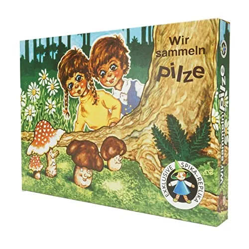 Spika 190049 Wir sammeln Pilze - Kinderspiel für die Kleinsten - Gesellschaftsspiel für Kinder ab 3 Jahren, fördert das Gedächtnis und macht das Lernen spielerisch.