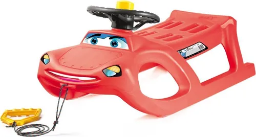 Kinderschlitten, Happy Car Rodel mit Lenkrad, Zigi, Rot