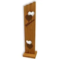 Holz Dekosäule Willkommen Herzen von Schweng