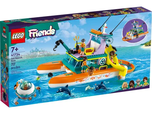 LEGO® Friends 41734 Seerettungsboot - Bauspaß für Kinder ab 7 Jahren: Mit dem LEGO® Friends Seerettungsboot lernen kleine Entdecker spielerisch über Meeresbewohner. Der detailreiche Katamaran dient auch als Labor und fördert kreatives Spielen.