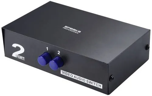 SpeaKa Professional SP-11175216 2 Port Composite-Switch mit Audio-Ports