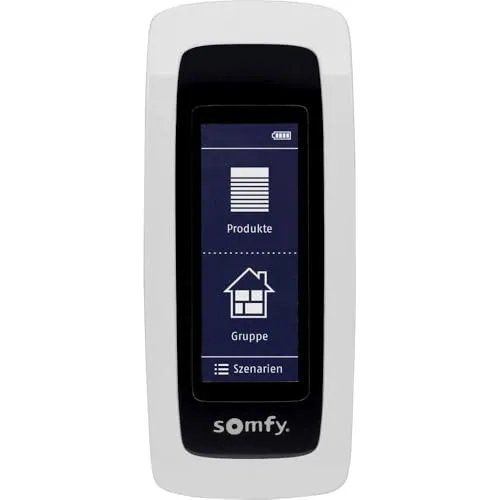 Somfy 1805251 Funk-Handsender 868MHz - Funk-Wandsender mit bidirektionaler Touch-Display Steuerung für komfortable und präzise Bedienung Ihrer Smart Home Geräte