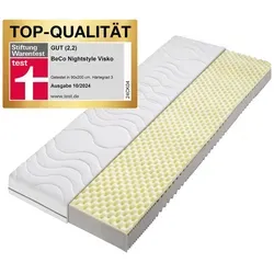BeCo Nightstyle Visko Matratze 120 x 200 cm - Ergonomische 7-Zonen-Matratze mit Visko-Druckentlastung für ein schwereloses Liegegefühl. Pflegeleicht, atmungsaktiv und ideal für Allergiker.