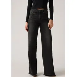 Levi's Damen Jeans 728 Weites Bein schwarz (26/32) - Lässige High-Rise Wide-Leg-Jeans mit figurbetonendem hohen Bund und Vintage Stretch für maximalen Komfort und einen klassischen Denim-Look.