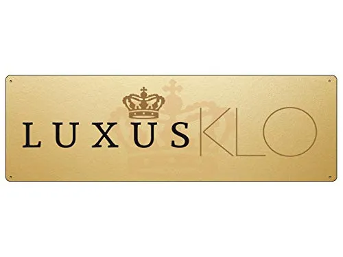 Interluxe Schild GOLD Metallschild Türschild LUXUS KLO Toilette WC Gästetoilette Badezimmer