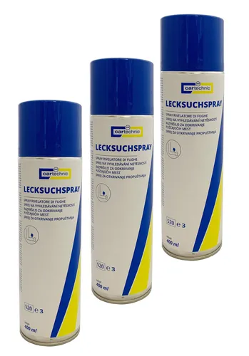 6x cartechnic Lecksuchspray 400ml z.B. für Gas, Motor, Gasgeräte und vieles mehr