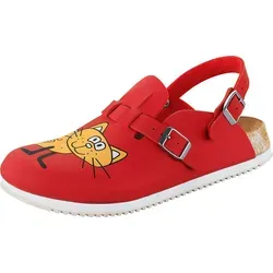 Birkenstock Clog Kay Superlauf - Cat Red Pantolette - Pantoletten mit rutschhemmender Superlaufsohle für sicheren Halt, ideal für den medizinischen Bereich. Anatomisches Kork-Latex-Fußbett sorgt für höchsten Komfort.