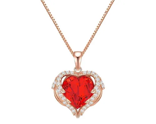 Rafaela Donata Damen Halskette Herz aus Sterling Silber in rot von Rafaela Donata