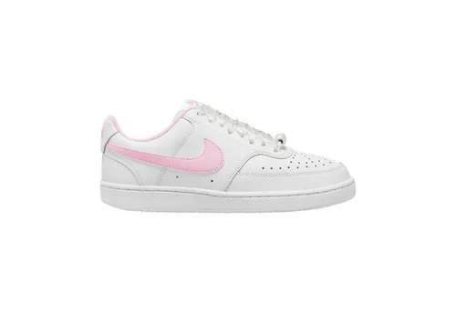 Nike Court Vision Low Damenschuh, White/Pink Foam, IB6652-101, 39 EU (8 US) - Retro Basketball-Sneaker mit 80er-Jahre Flair: Atmungsaktives Kunstleder und klassische Cupsohle für Langlebigkeit – ideal für Streetstyle und Alltag.