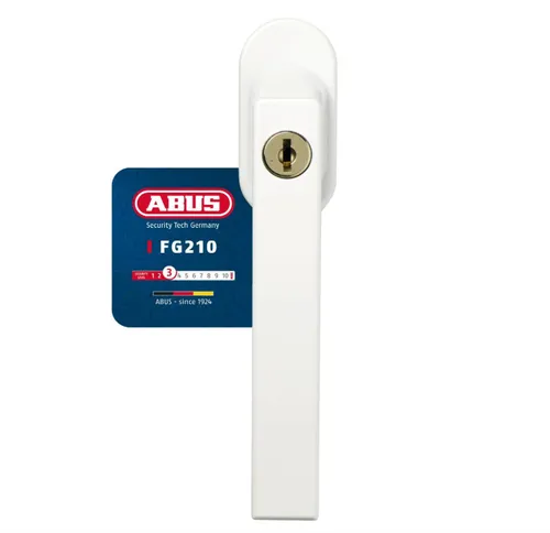 ABUS FG210 Fenstergriff mit Druckzylinder - Fenstersicherung mit ABUS-Sicherheitslevel 3, ideal als Kindersicherung und für alle Fensterarten, inklusive Montagematerial und Wendeschlüssel für einfache Handhabung.
