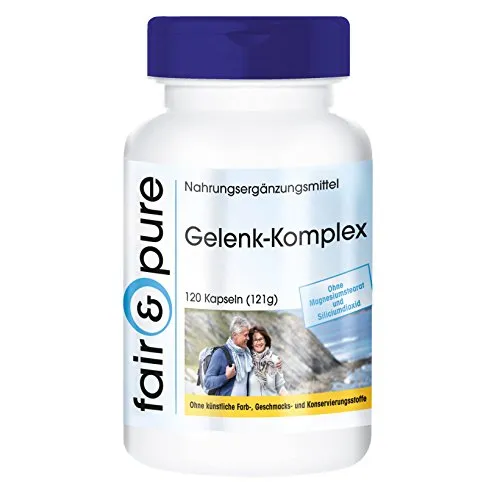 Fair & Pure® - Gelenk Komplex - 120 Kapseln - mit Chondroitin - Glucosamin - MSM (Methylsulfonylmethan) - Hyaluronsäure und Astaxanthin