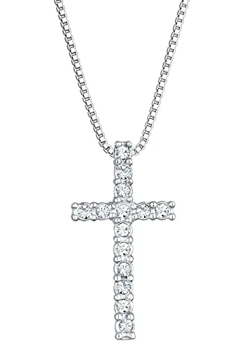 Kuzzoi Exklusive Herren Halskette mit funkelndem Kreuz Anhänger - Ketten für Herren, aus 925 Sterling Silber mit Kristallen, handgefertigt und ideal als Geschenk zu Weihnachten oder Geburtstag.