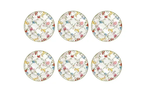6er Set Kuchenteller GARDEN DREAMS mit bunten Blumen von Easy-Life