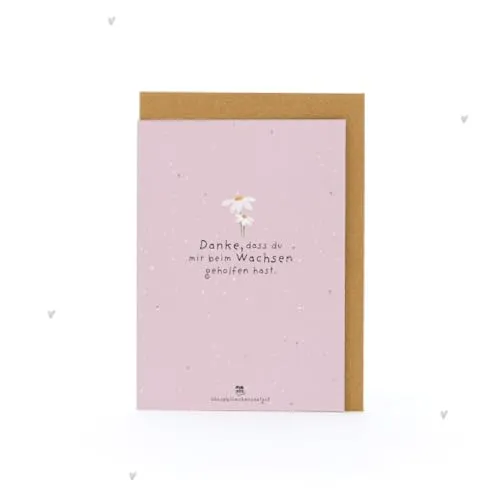 Grußkarte „Danke, dass du mir beim Wachsen geholfen hast“ – Wachsende Dankeskarte aus Saatpapier mit Gänseblümchen-Saatgut | Persönliches Dankeschön für Lehrer, Erzieher, Tagesmutter, Trainer, Eltern