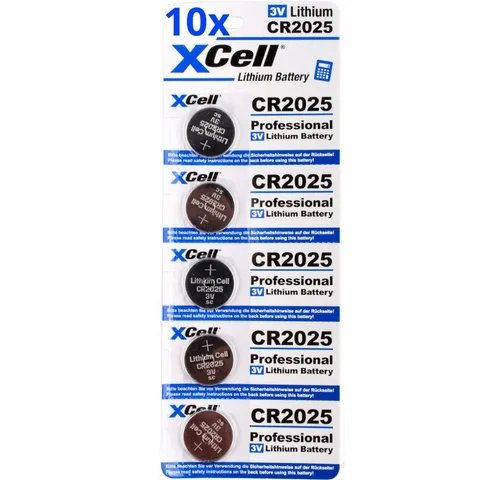 XCell 50x CR2025 Lithium-Knopfzelle 3V / 170mAh (10x 5er Pack) Knopfzelle