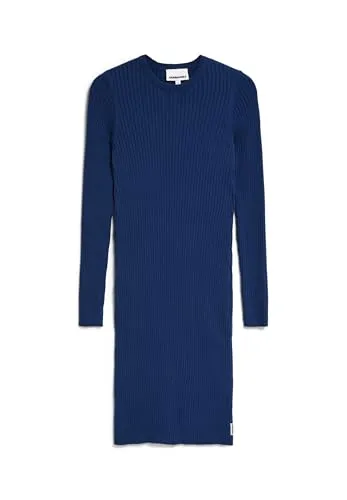 ARMEDANGELS Damen Strickkleid Slim Fit aus Bio-Baumwolle LIAA RN Fitted Faded Indigo S