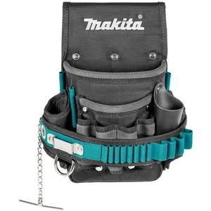 Makita Werkzeug-Gürteltasche E-15241 - Werkzeugtasche für Elektriker mit 32 Befestigungsmöglichkeiten, offenem Design und hochwertigem Leder-Messerhalter. Ideal für effizientes Arbeiten mit Handwerkzeugen.