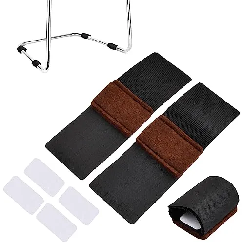 Laguhhe 24 Stück Möbel-Filzgleiter mit Klettverschluss, Selbstklebende Möbel-Filz-Pads Bodenschoner für Stühle, Umlaufend Stuhlbeinschoner Klettverschluss für Schlittensitze, Schaukelstuhl (L)