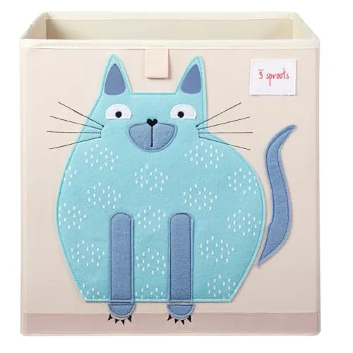 Sprouts Aufbewahrungsbox Katze 3 - Spielzeugkisten aus 100% Polyester, quadratisch und perfekt für die Aufbewahrung von Kinder-Spielzeug. Ideal für ein tierfreundliches Kinderzimmer!