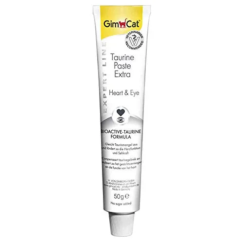 GimCat EXPERT LINE Taurine Paste Extra - Funktionaler Katzensnack fördert Herzfunktion und Sehkraft - 1 Tube (1 x 50 g)