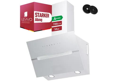 LEVIVO A+++ Kopffreie Dunstabzugshaube 60cm in weiß von Levivo