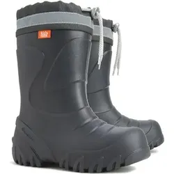 DEMAR Kinder Gummistiefel  Winterstiefel Regenstiefel Kinderstiefel Gefüttert GRAU Größe 26/27 - Grau - 26-27