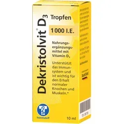 Dekristolvit D3 1000 I.E. Tropfen 10 ml - Arzneimittel zur Unterstützung des Vitamin D-Spiegels, fördert die Knochengesundheit und stärkt das Immunsystem.