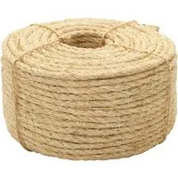 vidaXL Seil aus 100% Sisal - 6 mm, 500 m - Basteln mit vielseitigem Sisalseil, ideal für Gartenprojekte und Heimwerkerarbeiten. Langlebig, wetterfest und umweltfreundlich!