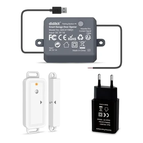 didikit Smart-Garagentoröffner mit Funk-Türsensor, kein Hub erforderlich, WLAN Fernsteuerung mit smart Life App, Sprachsteuerung