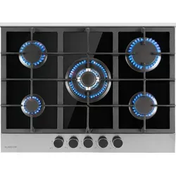 Alchemist 5 Zonen Gaskochfeld - Kochfelder: 5-flammiger Gasherd mit Aluminium-Brenner, ideal für effizientes Kochen und minimalen Gasverbrauch, perfekt für Zuhause und Wohnmobile.