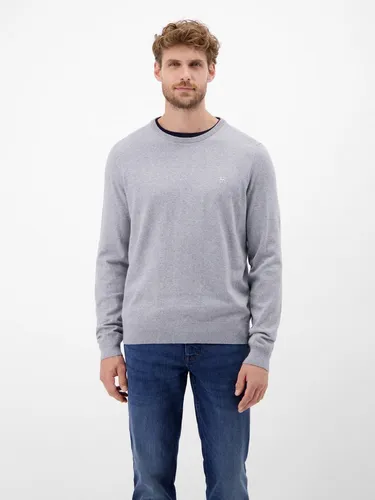 LERROS Herren Basic Strickpullover in XXL - platinum grau melange - Herren-Pullover aus 100% Baumwolle, ideal für den Alltag. Hochwertige Flachstrickqualität und modernes Design mit Rundhalsausschnitt. Perfekt kombinierbar zu Sakko oder lässig zu Denim.