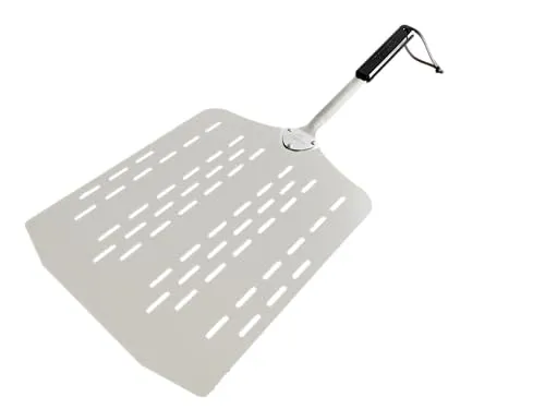 cozze Pizzaschaufel aus Aluminium, 60 x 28 x 28 cm, aus perforiertem Stahl