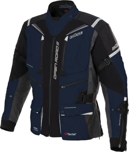 Büse Open Road 3 III Herren Motorrad Jacke 52 - Wasserdicht & Atmungsaktiv - Motorradjacke in Größe 52, ideal für alle Jahreszeiten. Mit 11 Taschen, herausnehmbaren Protektoren und regulierbarer Passform für optimalen Komfort.