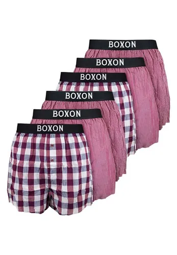 Boxon - Boxershorts - Web - 6er Pack (XL Rot)