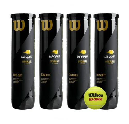 Wilson Tennisball US Open - 16 Bälle für Training und Wettkampf - Der US Open Tennisball von Wilson, ideal für Turnierspieler, bietet hervorragende Spieleigenschaften und hohe Belastbarkeit. Perfekt für jedes Tennismatch!