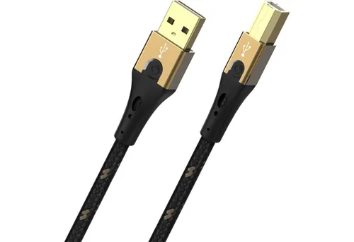 Oehlbach USB-Kabel 2.0 10m Schwarz/Gold - USB-Kabel & Adapter mit 10m Länge, ideal für verlustfreie Datenübertragungen dank hochwertigen Materialien und dreifacher Schirmung.
