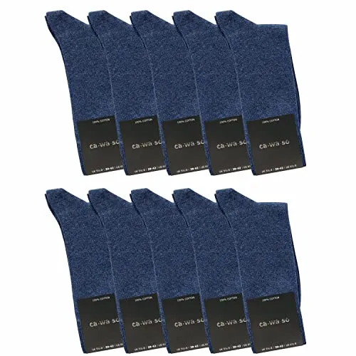 ca·wa·so Herren Socken aus 100% Baumwolle | 10er-Set Freizeitsocken ohne Naht - Herrensocken aus 100% Baumwolle, nahtlos für höchsten Tragekomfort, extra verstärkt an Ferse und Spitze für optimale Haltbarkeit.