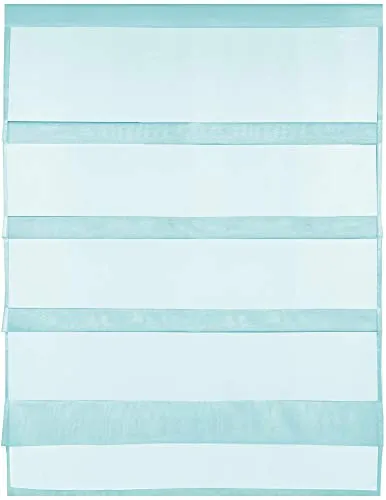 Bestlivings Transparente Bistrogardine Raffoptik mit Stangendurchzug in Voile, schlicht und modern in vielen erhältlich (80 x 110 cm/türkis - Aqua)