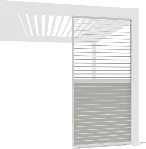 Weide Horizontale Lamellenwand für Weide Pergola | drehbare Lamellen | aus Aluminium | Weiß, Größe:1.13 Meter für 3.6 Meter Seite, Farbe:Weiß