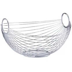 Zeller Obstkorb, praktischer Chrom Obstkorb - Obstschalen, stilvoll und funktional – ideal für die Aufbewahrung Ihrer Früchte, Maße: 28x25,5x16 cm