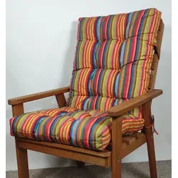 Rattani Polster für Gartenstuhl Sylva, Caribe Stripe Red in rot von Rattani