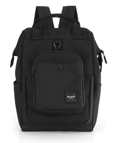 Himawari | Wasserdichter Rucksack mit Tasche, Schwarz, 27x40x19 cm