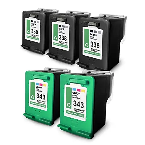 5X Müller Printware Patronen kompatibel für HP H 470 ersetzt HP 337+343 CMYK Cartridges Ink Druckertinten