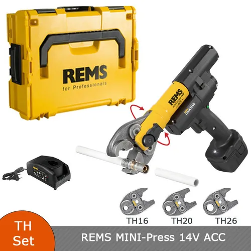 REMS Mini-Press 14 V ACC Set mit 3 Pressbacken TH 16+20+26