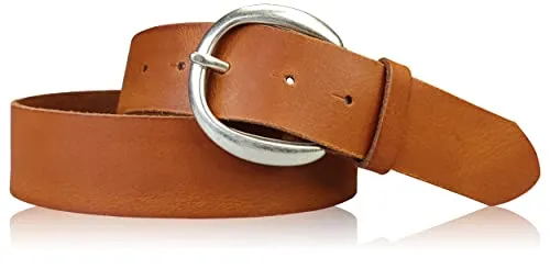 FRONHOFER Damen Ledergürtel Rindsleder 4 cm breit Schnalle 6,5 x 6 cm silber Made in Germany Größen 85-125 für Jeans Taille Hüfte